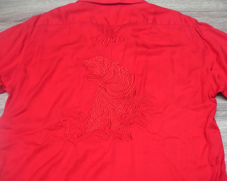 อื่นๆ เสื้อเชิ้ต แดง แขนสั้น Browny Japan sukajan rayon bowling Embroidery Shirt 