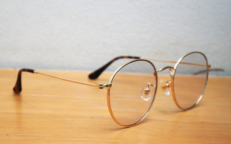 classic style round water drop glasses unisex gold plated  รูปที่ 6