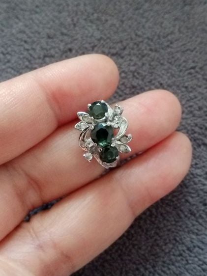 แหวนปาหะโบราณ พลอยแท้เขียวส่อง (ขนาดเบอร์54)