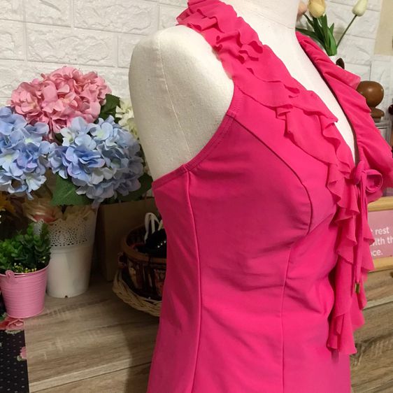 Be Creative  size 42D เสื้อว่ายน้ำ tankini สีชมพูเข้ม ผ้าผ้าเนื้อดี แบบสวย รูปที่ 3