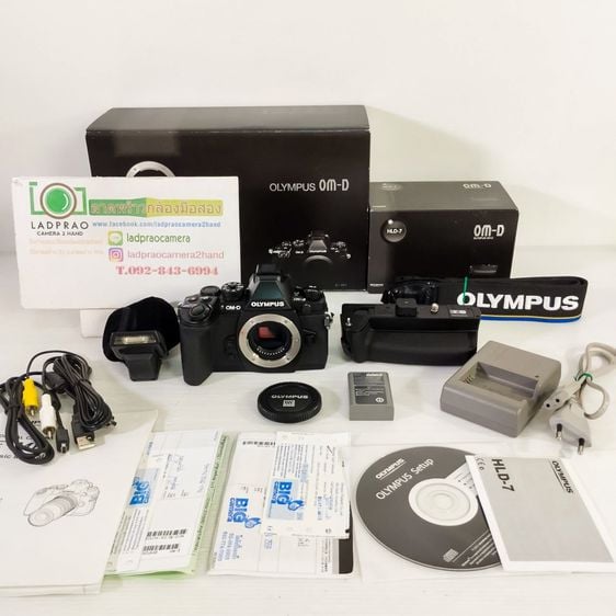 กล้องมิลเลอร์เลส กันน้ำ Olympus EM1+ Battery GRIP HLD-7 เหมือนใหม่ทั้งหมด ชัตเตอร์ 2,700 มี WiFi เครื่องศูนย์ไทย ใช้น้อยมาก ระบบกันสั่น 5 แกนและช่องมองภาพในตัว เมนู