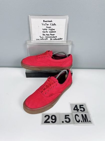 รองเท้า Vans Sz.11.5us45eu29.5cm สีแดง พื้นยางดิบ สภาพสวยมาก ไม่ขาดซ่อมใส่เที่ยวลำลองหล่อ  รูปที่ 1