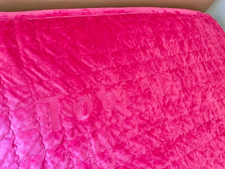 ผ้าห่ม ขนาด 3.5ฟุต สีชมพูกำมะหยี่ ด้านบนปักลายแบรนด์ Toni-Land (สภาพใหม่) มือสองสภาพดี สินค้าญี่ปุ่น-เกาหลีแท้ รูปที่ 4