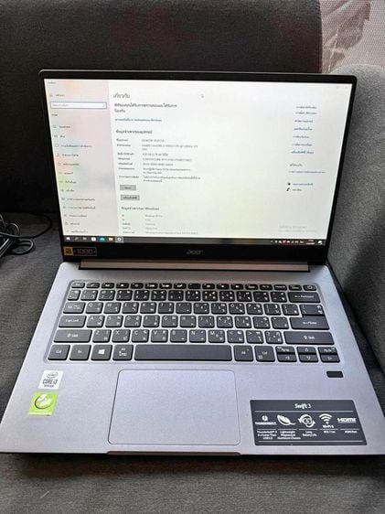 Notebook Acer SW3 i3Gen10 มือสองสภาพดีพร้อมใช้งาน Notebook Acer Swift3 SF314-57-32PH