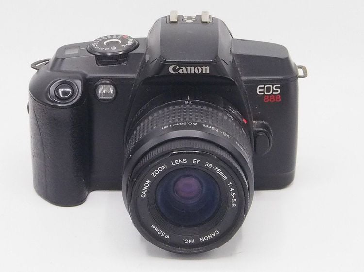 กล้องฟิลม์ CANON 888 เลนส์ 38-76 MM มีชัดเตอร์ B เดินฟิลม์อัตโนมัติ มี FLASH ในตัว ใส่ลายสั่นชัดเตอร์ได้ รูปที่ 1
