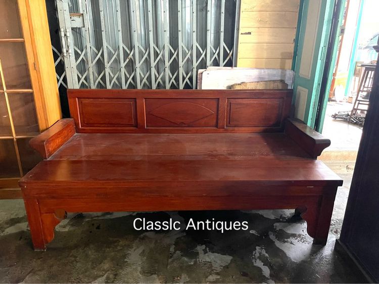 เตียงคันซึง ไม้สัก โบราณเก่าสะสม รูปที่ 4