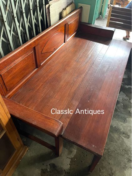 เตียงคันซึง ไม้สัก โบราณเก่าสะสม รูปที่ 6