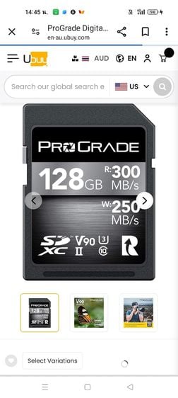 PROGRADE SD Card USH-II 128GB รูปที่ 1