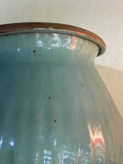 โถพลู เคลือบเขียวโบราณ ใบใหญ่เก่าสะสม รูปที่ 3