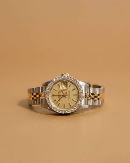 Rolex Datejust 69173 Champagne Linen Diamond Dial Two-Tone Jubilee 1991 26mm. รูปที่ 1
