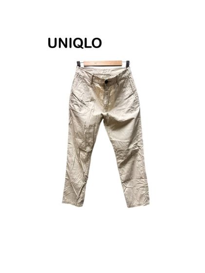 💙 UNIQLO กางเกงซิปหน้าผ้า cotton ใหม่มาก รูปที่ 1