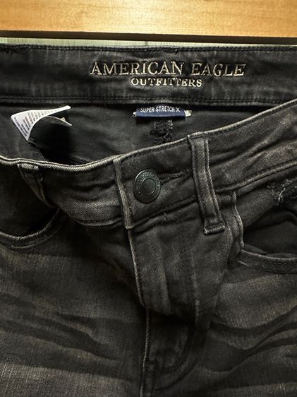 💙 American Eagle Super Stretch กางเกงยีนส์ยืดแต่งขาดซิปหน้า รูปที่ 8