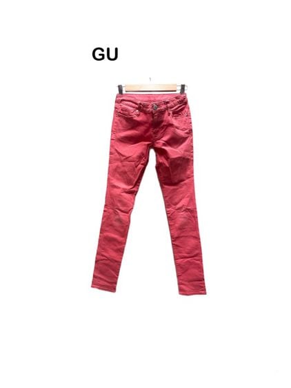💙 GU กางเกงยีนส์ยืดซิปหน้าผ้า cotton 