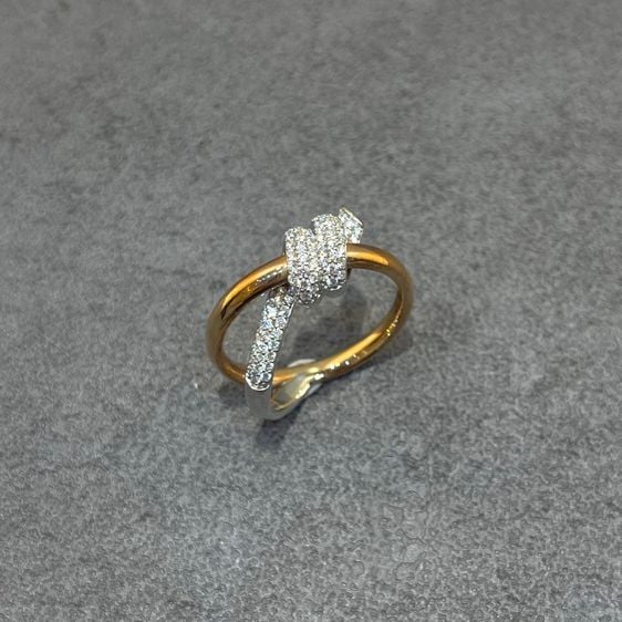 ทองคำขาว แหวนเพชร ดีไซน์สวย Size 57
