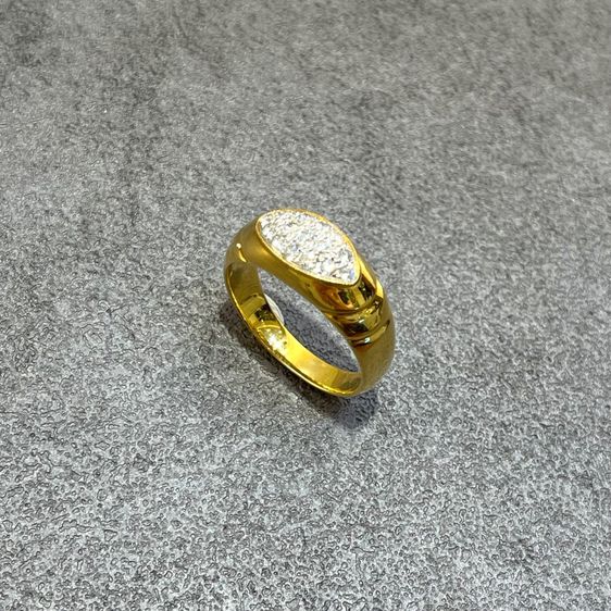 แหวนทองฝังเพชร ดีไซน์สวย Size 54