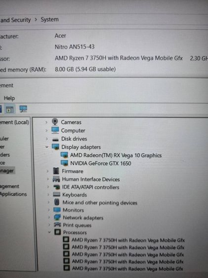 Acer Nitro 5 Ryzen 7 3750H การ์ดจอGTX1650 RAM8Gb SSD512Gb จอมีตำหนิ รูปที่ 9