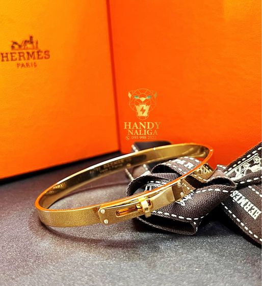 สร้อยข้อมือ ทอง กำไล Hermes Kelly Four Diamond  18 K Rose Gold LG Large Size 