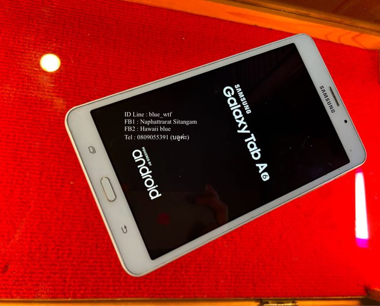 8 GB Samsung TabA(6)จอ7นิ้ว ใส่ซิมโทรได้ 4G  สภาพสวย ใช้งานปกติ