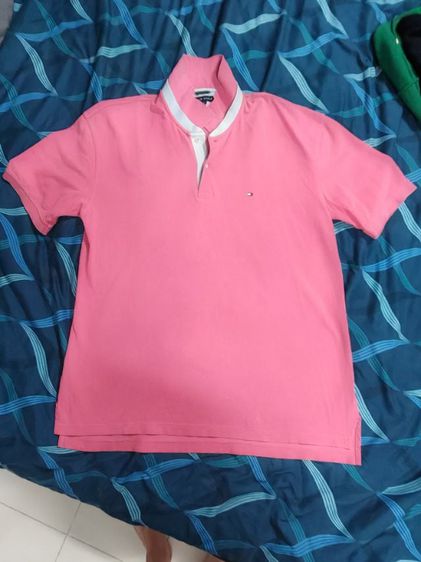 อื่นๆ เสื้อโปโล 💯 แท้ Tommy Hilfiger สีชมพูอ่อน อก 46-48 ยาว 30