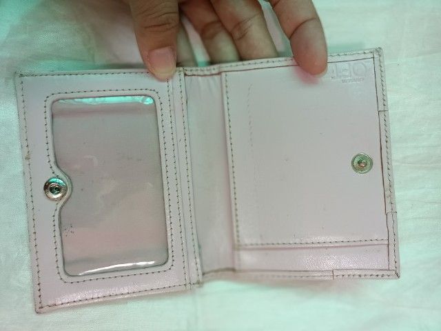 กระเป๋าใส่บัตรหนังแท้สีชมพู OFM รูปที่ 2