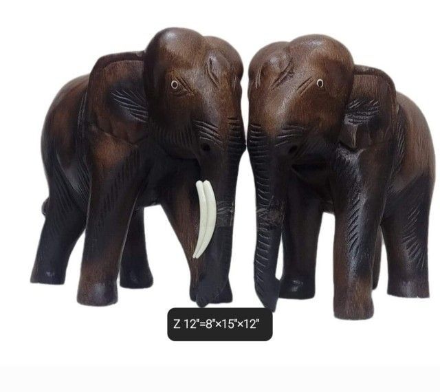 ช้างไม้10นิ้ว 12นิ้ว งวงชูงวงลง(ราคาต่อ2ตัว) ช้างคู่มงคลช้างเสริมฮวงจุ้ย ฟรีค่าส่ง รูปที่ 8
