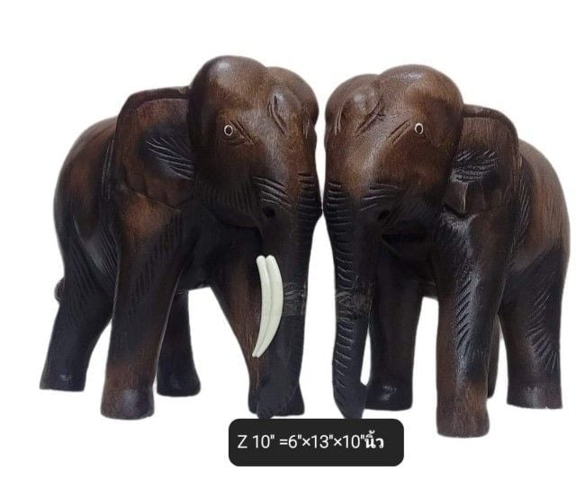 ของตกแต่งบ้านอื่นๆ ช้างไม้10นิ้ว 12นิ้ว งวงชูงวงลง(ราคาต่อ2ตัว) ช้างคู่มงคลช้างเสริมฮวงจุ้ย ฟรีค่าส่ง