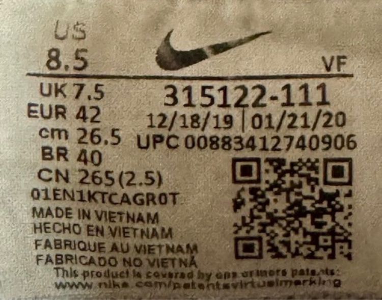 Nike air force 1 Size42 ปี20 ส่งฟรี รูปที่ 6