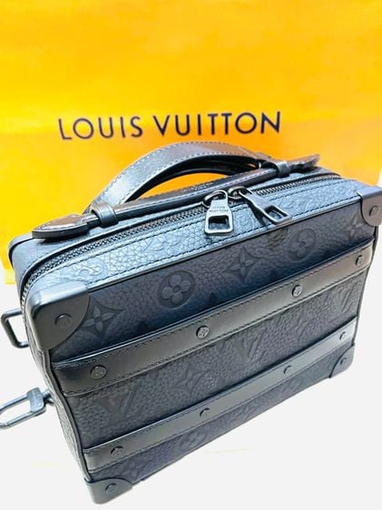 Louis Vuitton หนังแท้ ชาย ดำ กระเป๋าหลุยส์ soft trunk 