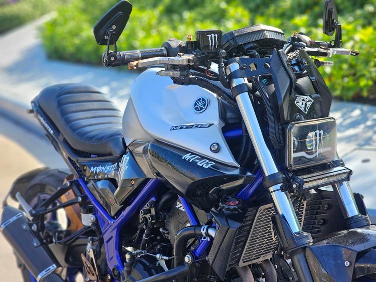 Yamaha MT03  Metal bike Custom  รถเจ้าของมือเดียว2015 วิ่งน้อย 16,000 kmแท้ๆ  ขาย 54500 บาทเท่านั้นคุ้มๆ  เครื่องนิ่มมากขับดึงๆ ไฟหน้า Monster  ไฟ