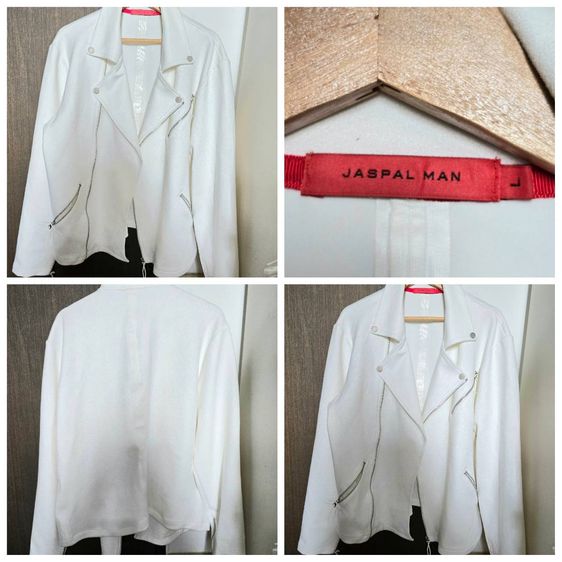 อื่นๆ เสื้อแจ็คเก็ต | เสื้อคลุม แขนยาว เสื้อแจ็คเก็ตสีขาวจาก Jaspal Man ขนาด L มีดีไซน์ทันสมัยและเรียบง่าย
