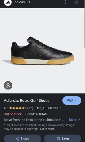 รองเท้ากอล์ฟ อื่นๆ ผู้ชาย ดำ Adicross retro Golf shoes