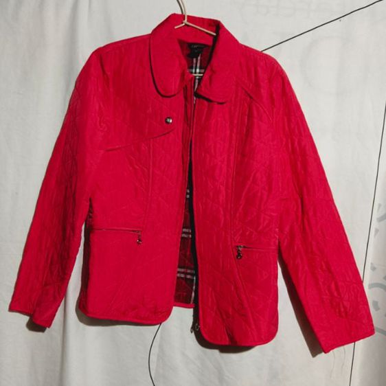 เสื้อแจ็คเก็ต | เสื้อคลุม เสื้อแจ็คเก็ตสีแดง แขนยาว มือสองสภาพดี