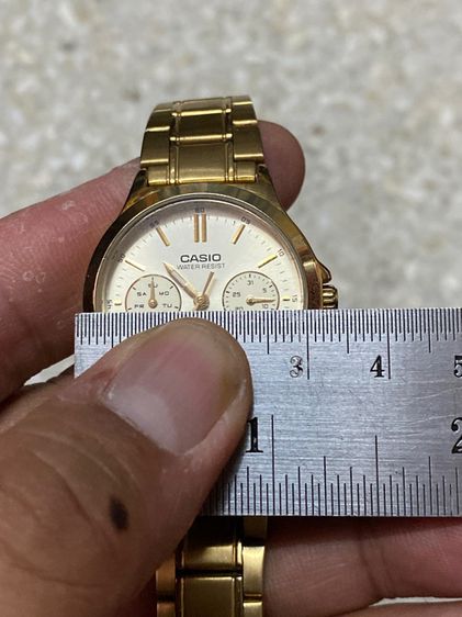 นาฬิกายี่ห้อ CASIO  ของแท้มือสอง  เดินทุกเข็ม ทองสวย  สายยาว  6 นิ้ว  450฿ รูปที่ 5
