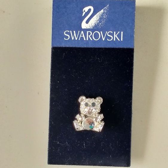 เข็มกลัดเนคไท รูปหมี Crystal Sawarovski มือสองของแท้ รูปที่ 2