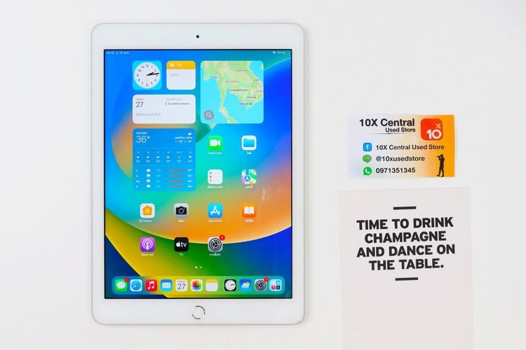 iPad Gen5 wifi 32GB สี Silver สภาพใหม่กริ๊บ ติดฟิล์มหน้าจอมาแล้ว ประกัน 30 วัน คุ้มมาก ID24050056