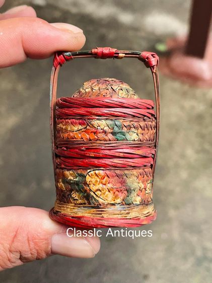 ตะกร้าจีนจิ๋ว สองชั้นโบราณA4