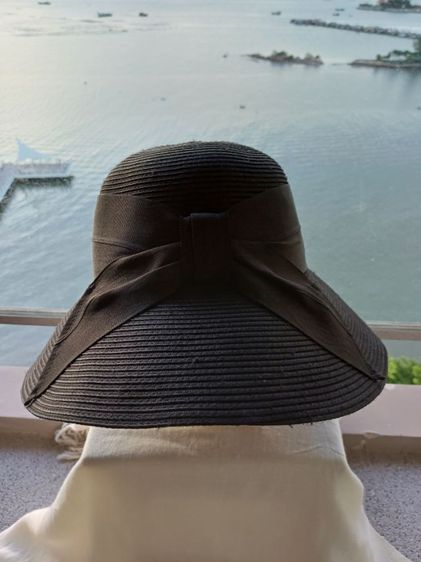 Gu Women Hat หมวกสาน สีดำสนิท รูปที่ 4