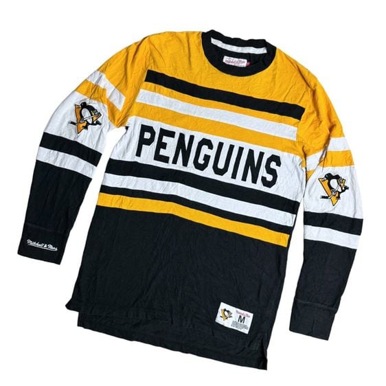เสื้อยืดแขนยาว Mitchell and Ness​ x Penguins Vintage Hockey Size M 