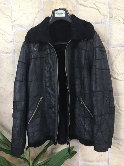 Mossimo leather jacket เสื้อหนังแท้ สไตล์หนังต่อ เสื้อไบค์เกอร์ Biker อก 38-42 มือสองสภาพดี