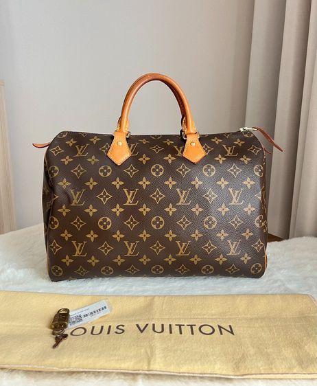 Louis Vuitton หนังแท้ ไม่ระบุ น้ำตาล กระเป๋าถือLv Speedy 35 ปี2018