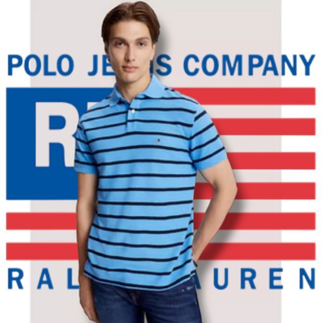 Polo Ralph Lauren เสื้อโปโล ฟ้า แขนสั้น ยืดโปโล POLO 🧥🏇สุดสปอร์ต