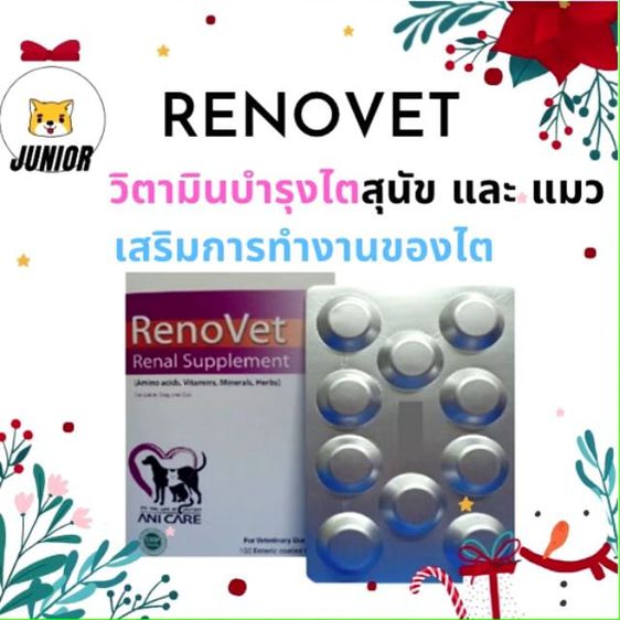 Renovet Renal Supplement 
วิตามินบำรุงไตสำหรับแมว
