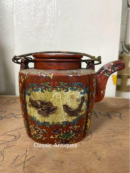 กาน้ำชาจีน เขียนลายมังกรสะสมA2 รูปที่ 4