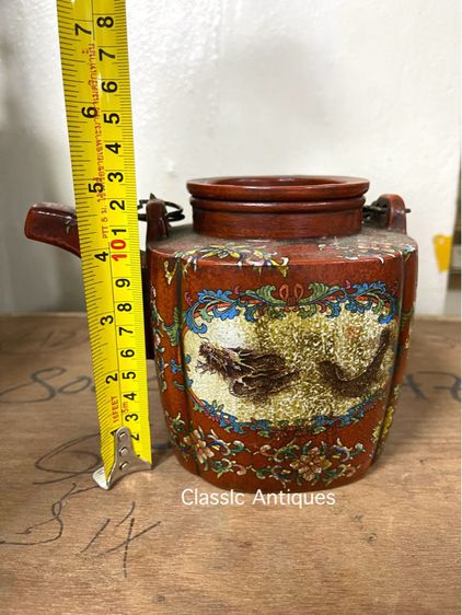 กาน้ำชาจีน เขียนลายมังกรสะสมA2 รูปที่ 11