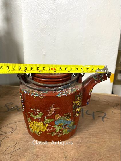 กาน้ำชาจีน เขียนลายนกไม้ สะสมA3 รูปที่ 11