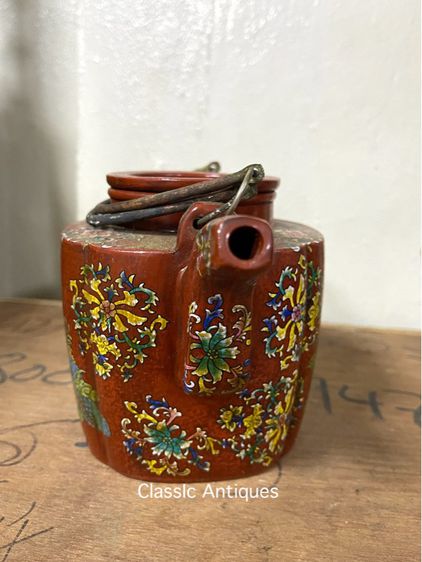 กาน้ำชาจีน เขียนลายนกไม้ สะสมA3 รูปที่ 4