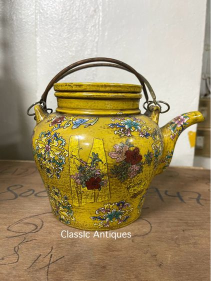 กาน้ำชาจีน เขียนลายนกไม้ สะสมA4 รูปที่ 4