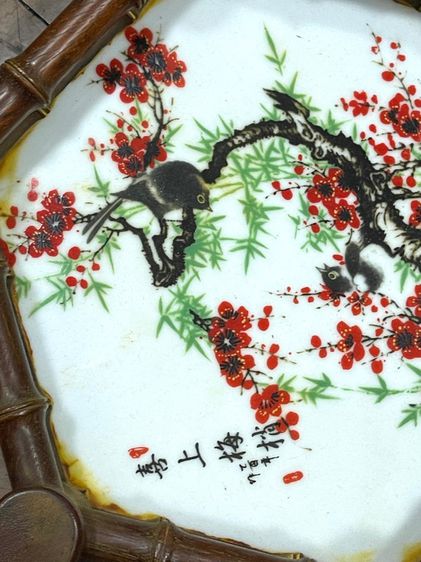 ถาดกระเบื้อง ลายนกไม้ สะสม รูปที่ 4