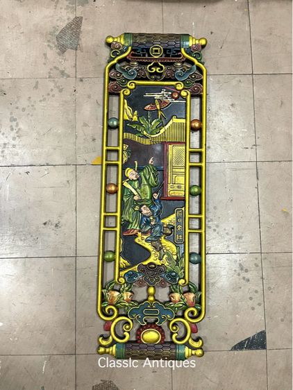 แผ่นไม้ แกะสลัก ขุนนางจีนสะสม รูปที่ 13