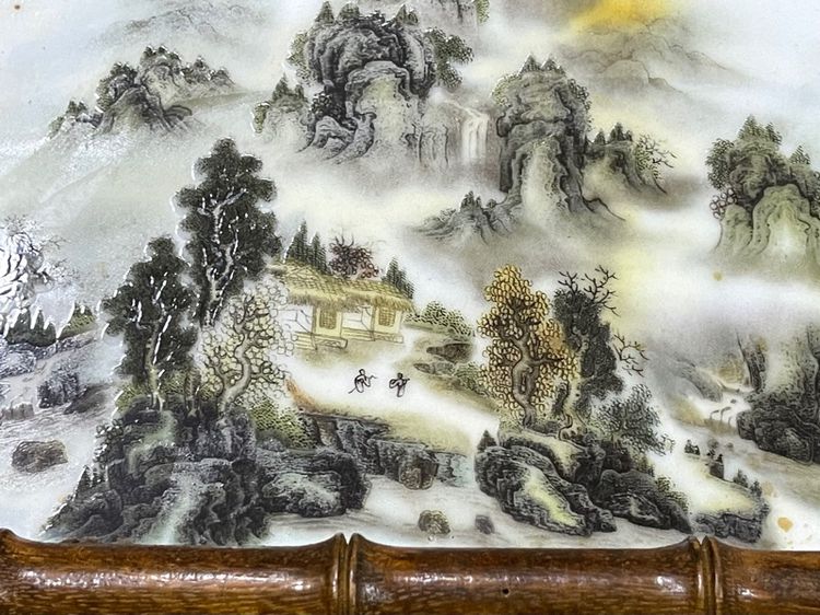 ถาด กระเบื้อง ลายเขาไม้จีนสะสมA2 รูปที่ 3